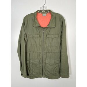 Columbia Olive Green Utility Field Jacket Cargo Pockets Gorpcore Large